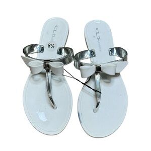 Dirty Laundry Silver and White Sandals